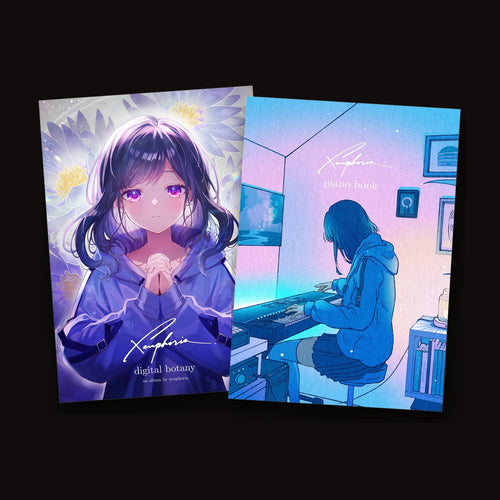 the digital botany and piano book covers together